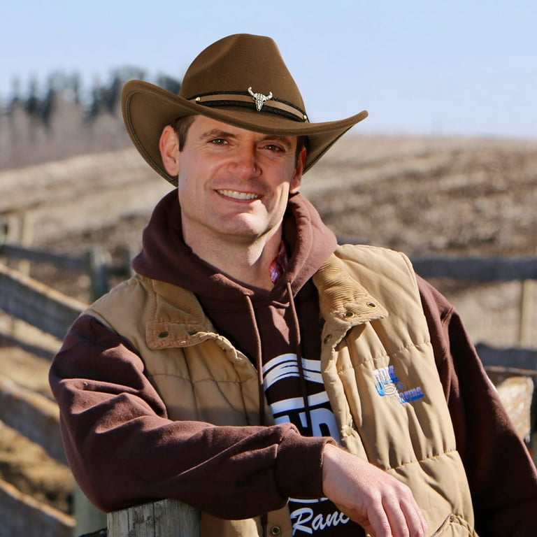 Wowstyle Brown Cowboy Hat for Adults Unisex Western Felt Cowgirl