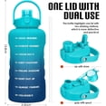 thumbnail image 3 of GEDUX 128 oz Motivational Water Bottle with Time Marker, Leakproof Wide Mouth Water Bottle, BPA-Free 2-in-1 Lid with Straw & Spout for Gym Camping, 3 of 6