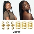 thumbnail image 3 of Unique Bargains 20 Hair Cuffs Dreadlock Hollow Design Dreadlock Hair Clips Gold Tone, 3 of 5