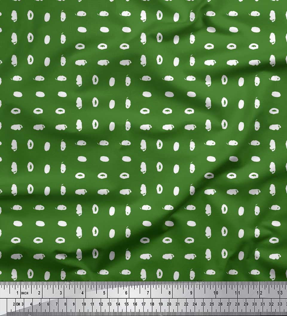 Soimoi Green Cotton Voile Fabric Brush Stroke Abstract Decor Fabric Printed Yard 56 Inch Wide
