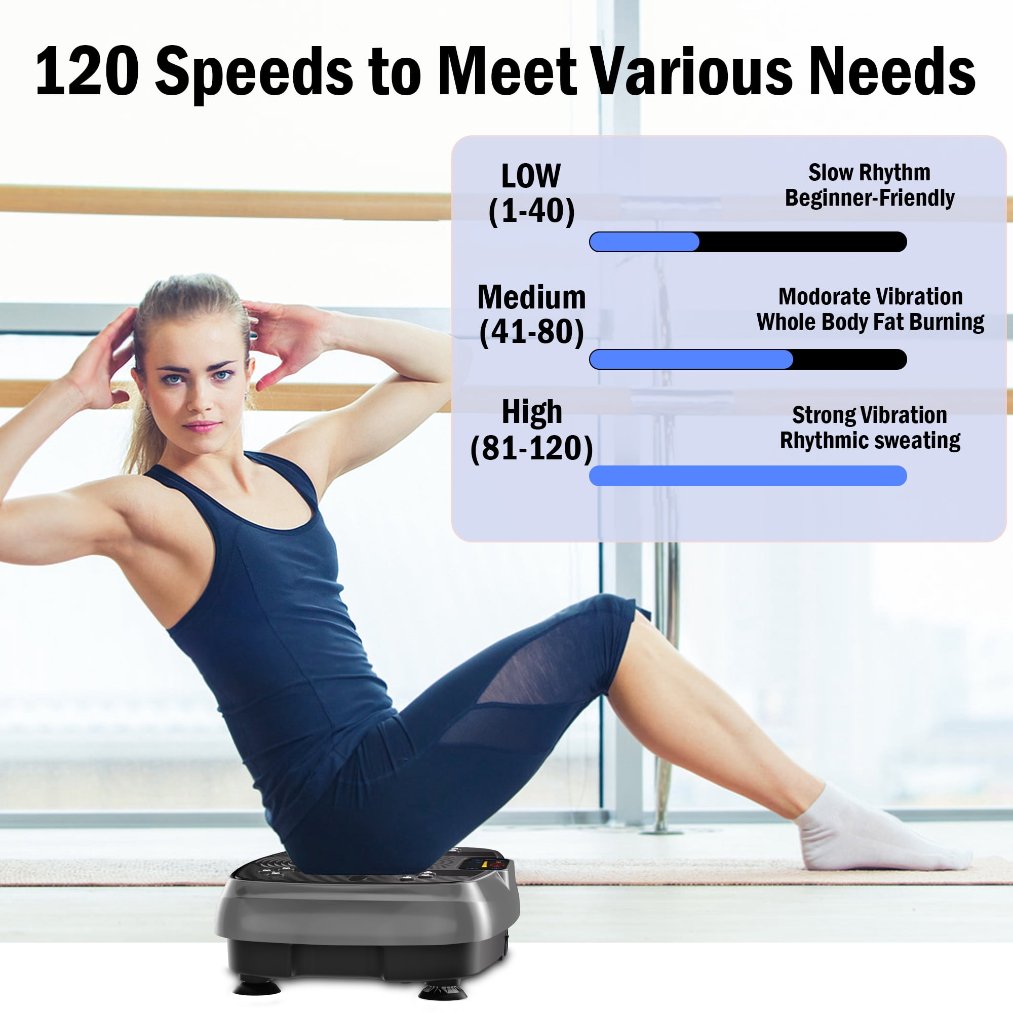 SLIMKEEPER Vibration Plate Exercise Machine for Home Fitness & Whole Body Workout, 330 Lbs Capacity, with 2 Loops, 5 Resistance Bands & Remote Control