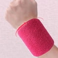 thumbnail image 4 of RotHome 1 Pack Pink Wrist Bands for Sweat Cotton Sports Wristband for Men Women Moisture Wicking Sweat Bands for Gym Workout Running Tennis Basketball Accessories, 4 of 6