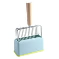 thumbnail image 4 of Pala para arena de gatos Kitty, pala de metal con pala profunda, base de mango largo, tamiz de excrementos, elevador de excrementos para gatitos, duradero, grande, azul, 4 of 5