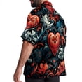 thumbnail image 3 of Love Men's Casual Printed Button Down Short Sleeve Summer Beach Shirt, Unisex, 3 of 6