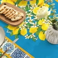 thumbnail image 5 of Summer Tablecloth 60×84 Inch Rectangular, Blue Yellow Lemon Vintage Pattern Washable Table Cover for Party Picnic Dinner Decor, 5 of 6