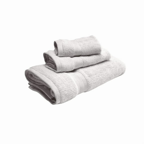 100% Organic Cotton Bath Towel Set of 3 (White), GOTS Certified