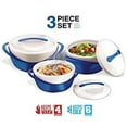 thumbnail image 5 of Pinnacle Thermoware 3-Pc Insulated Bowl with Lid Casserole Dish Set, Blue, 5 of 5