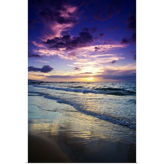 Great BIG Canvas | "Hawaii, Maui, Wailea, Sunset At Mokapu Beach" Art Print - 24x36