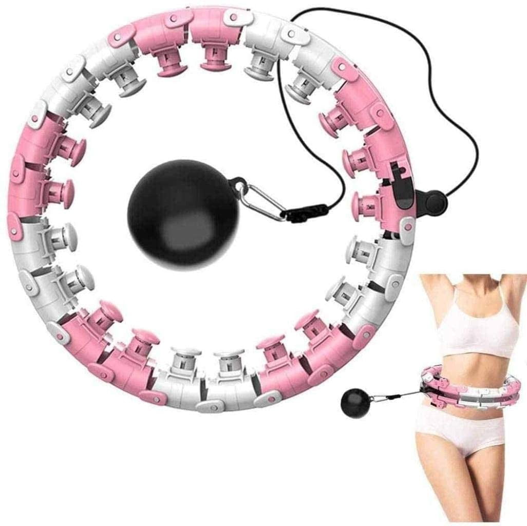 Removable Weighted Hoops for Exercise Smart Exercise Hoops with LCD Display for Automatic Counting Automatic Rotation & Does Not Fall Size Adjustable Fitness Circle for Lose Weight Home Workout 