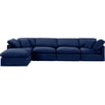 thumbnail image 4 of Meridian Furniture Indulge 129" Velvet L-Shaped Modular Sectional in Navy, 4 of 9