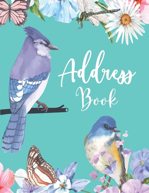 Address Book Large Print Phone Book & Addresses Book with Tabs, Flower
