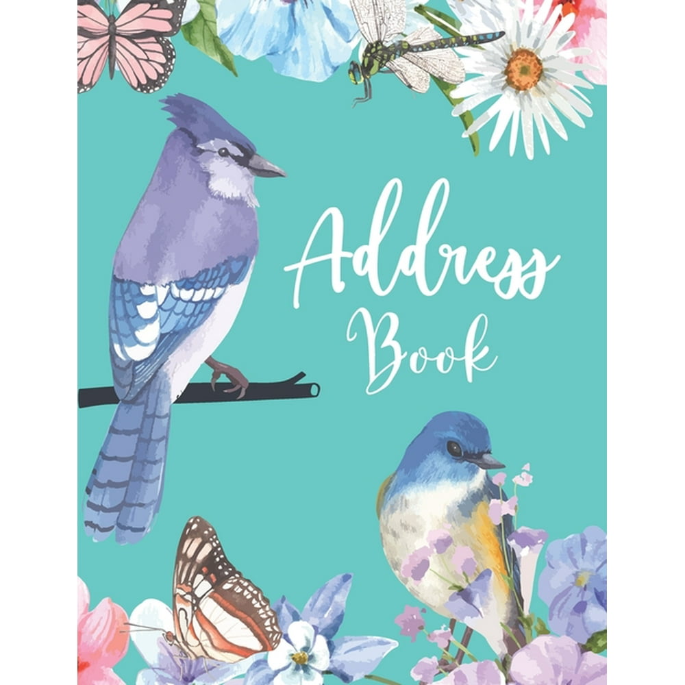 Address Book Large Print Phone Book & Addresses Book with Tabs, Flower