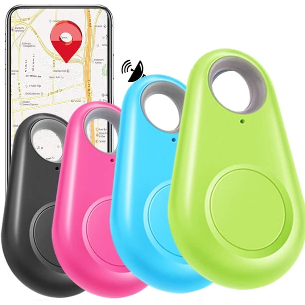 Paquete de 4 rastreadores GPS inteligentes, localizador de llaves, dispositivo inalámbrico con sensor de alarma antipérdida para niños, perros, coche, cartera, mascotas, gatos, motocicletas, equipaje, teléfono inteligente, selfie, obturador, control de aplicación, compatible con iOS y Android Sailing Electrónica