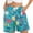 Sky Blue, variant on Women's Graphic Printed Casual Beach Shorts Elastic Waist with Pockets Summer Vacation Everyday Bottoms