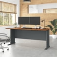 thumbnail image 2 of Carell Furniture 72" Transitional Engineered Wood Computer Desk in Cherry/Gray, 2 of 6