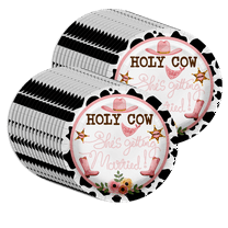 Holy Cow She's Getting Married Bridal Shower Party Supplies Large 9" Paper Plates in Bulk 32 Piece