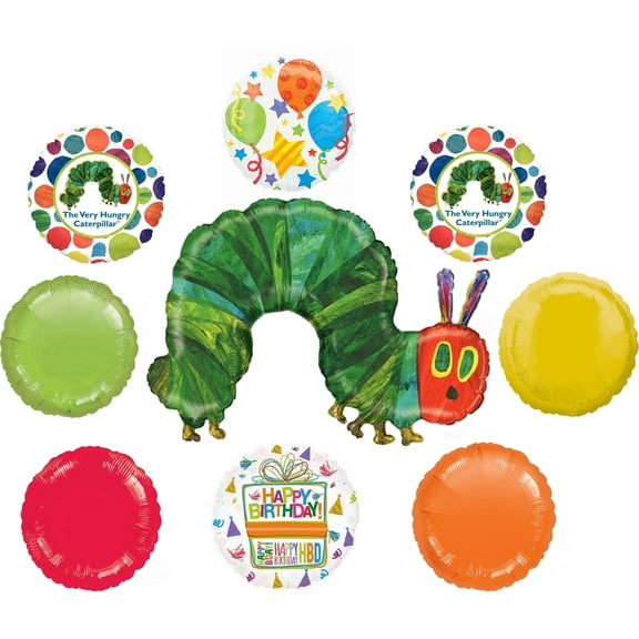 Betallic Very Hungry Birthday Catepillar Party Supplies Foil Balloon Bouquet Decorations