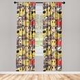 thumbnail image 3 of Ambesonne Emoji Curtains, Angry Pile of Poo Pattern Art, Pair of 28"x84", White Mustard Chocolate, 3 of 5