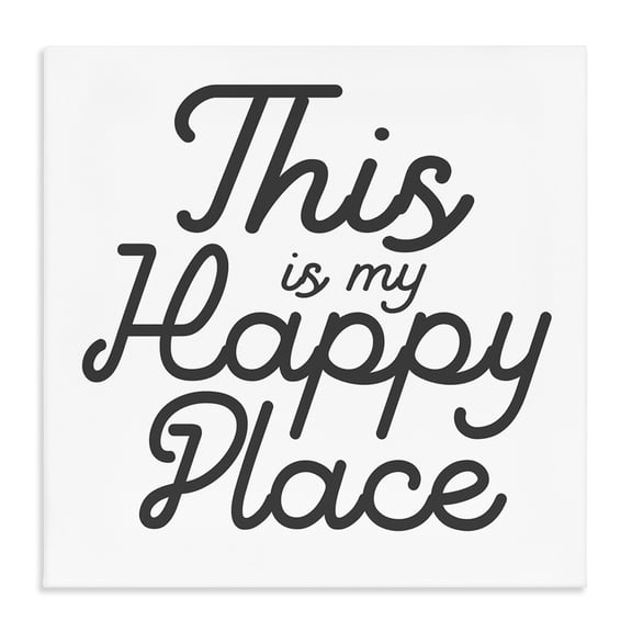 Stupell Industries Modern Happy Place Typography Canvas Art, 24 x 24, by Lil' Rue