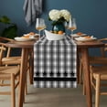 thumbnail image 2 of Gray Black Plaid Table Runner - 70 Inch Long, Kitchen Dining Table Runner Dresser Scarves, Vintage Star Greyish Buffalo Lattice Farmhouse Decor for Coffee Tables Wedding Party Banquet, 2 of 8