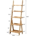 thumbnail image 6 of BALANBO 5 Tier Bookshelf & Leaning Ladder Shelf for Display & Storage Rack & Multipurpose Bamboo Organizer Shelves Furniture Home Office,for Living Room, Kitchen, Office  ?Natural?, 6 of 7