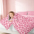 thumbnail image 5 of Erosebridal Leopard Bow Print King Bedding for Girls, Cheetah Animal Spots Girly King Bed in a Bag, Pink Reversible 7pcs, 5 of 6