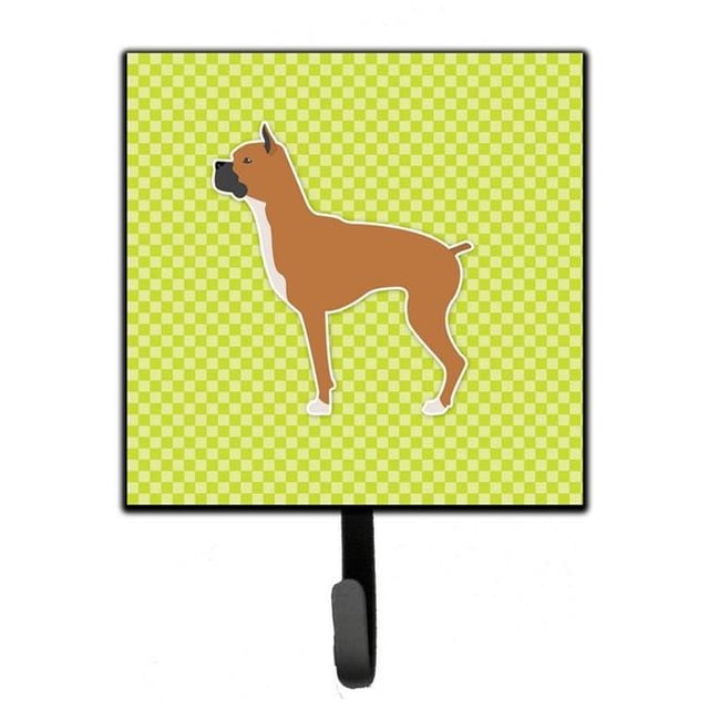 Carolines Treasures BB3853SH4 Boxer Checkerboard Green Leash or Key Holder