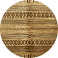 thumbnail image 1 of Ahgly Company Indoor Round Abstract Orange Abstract Area Rugs, 3' Round, 1 of 6