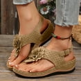 thumbnail image 2 of Dakaela Orthopedic Sandals for Women Arch Support Wedge Flip Flops 2025 Summer Shoes with Back Strap, 2 of 9