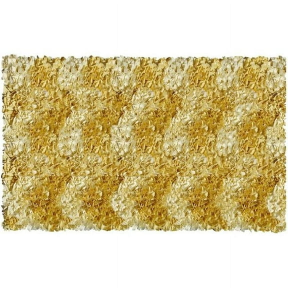THE RUG MARKET02285B Shaggy Raggy Yellow Chevron Rug