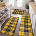 thumbnail image 2 of Yellow Black and Red Checkerboard Checkered Pattern Kitchen Rugs Sets Of 3,Kitchen Runner Rugs Non Skid Washable,Decorative Kitchen Floor Mats for Kitchen,Sink,Laundry,17"x30"+ 17"x47" + 17"x59", 2 of 6