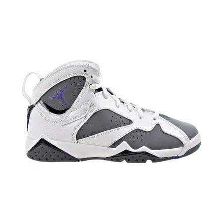 Air Jordan 7 Retro "Flint" (GS) Big Kids' Shoes White-Varsity Purple-Grey dj2777-100