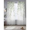 thumbnail image 2 of Eucalyptus Leaves Sheer Curtains 96 Inch Length 2 Panels Set Window Treatments, Summer Country Leaves Natural Plants Rod Pocket Semi Curtains for Living Room/Bedroom/Kitchen Décor, 104"W x 96"L, 2 of 7