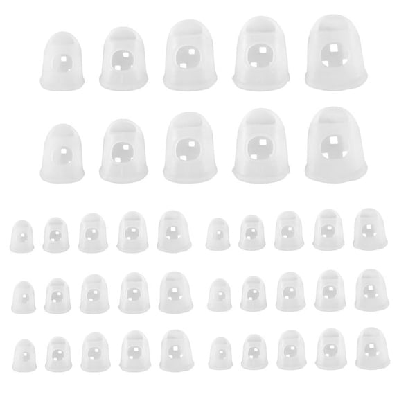 40 Pcs Fingertip Protectors, 5 Sizes Ukulele Finger Caps,for Guitar Ukulele Stringed Instruments,40 x fingertip protector,Transparent