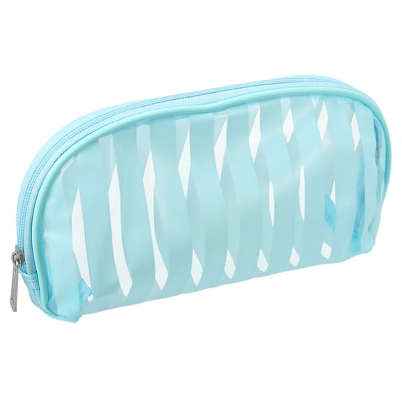 Unique Bargains Clear Makeup Bag Transparent Toiletry Bag Zipper Cosmetic Bag Organizer for Travel for Women Blue