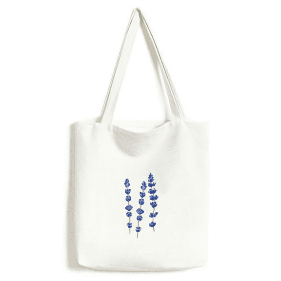 Blue Lavender Flower Tote Canvas Bag Shopping Satchel Casual Handbag