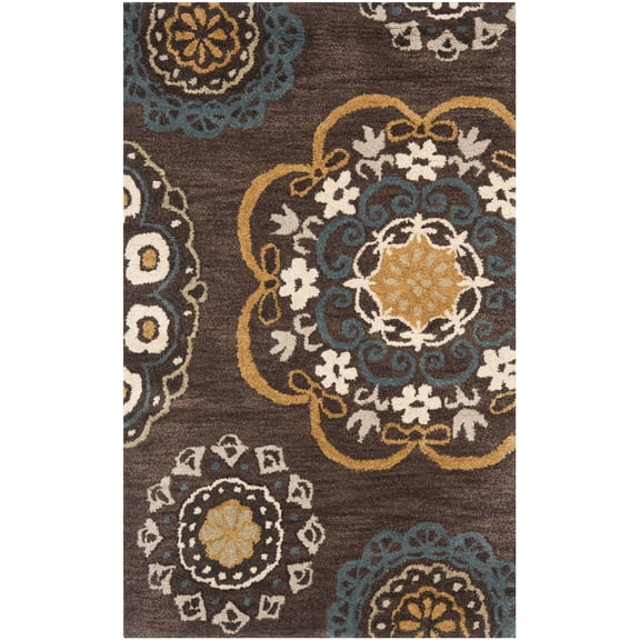 SAFAVIEH Wyndham Brendanus Floral Area Rug, Eggplant/Multi, 2'6" x 4'