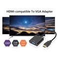 thumbnail image 2 of Adaptateur HDMI-compatible vers Vga pour Ordinateur Portable Décodeur Projecteur Conversion de Signal Haute Définition Convertisseur 1080p, 2 of 6