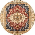 thumbnail image 1 of Ahgly Company Tapis Rond Abstrait Marron Rouge pour Intérieur, 3 Pieds Rond, 1 of 6