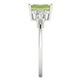 thumbnail image 3 of Clara Pucci 14K White Gold Solid Gold Peridot Three-Stone Anniversary Ring for Women - 1.5 cttw Emerald Cut, 3 of 8