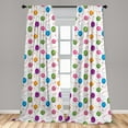 thumbnail image 5 of Ambesonne Birthday Curtains, Balloon Stars, Pair of 28"x95", Multicolor, 5 of 5
