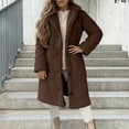 thumbnail image 2 of MuXiKeJi Womens Winter Fuzzy Fleece Long Coat Button Down Lapel Warm Plush Overcoat Faux Fur Sherpa Jackets, 2 of 6