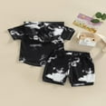 thumbnail image 4 of 2 Pcs Infant Pants Set  Boys Contrast Color Short Sleeve Hooded Pullover + Drawstring Shorts, 4 of 7
