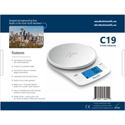 NEW C19 Food/Kitchen Scale Activation Weight 0.5g The Most Sensitive and Accurate Scale In Our Line Stainless Steel Load Sensors Cutting Edge Weighing Technology Proudly Based In USA Stainless W/B