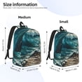 thumbnail image 4 of Daiia Blue Ocean Waves Vintage Canvas Backpack for Men and Women ,Hiking Backpack,Travel Laptop Bag for School,Large Capacity Backpack-Medium, 4 of 7