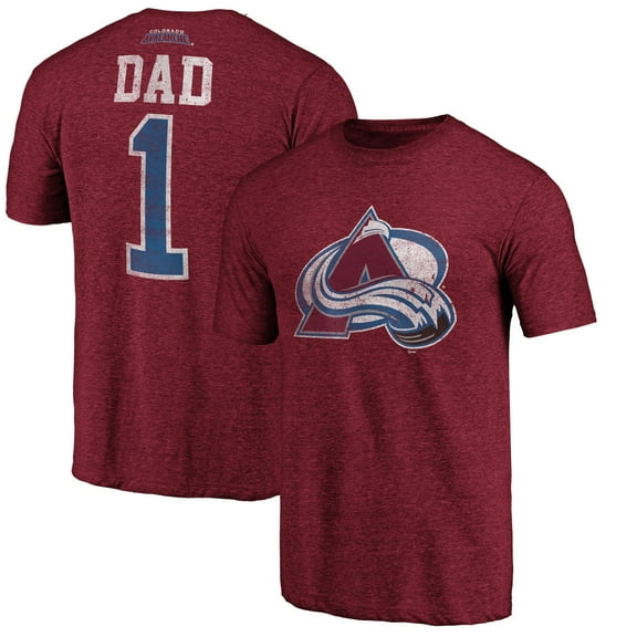 Men's Burgundy Colorado Avalanche Greatest Dad Tri-Blend T-Shirt