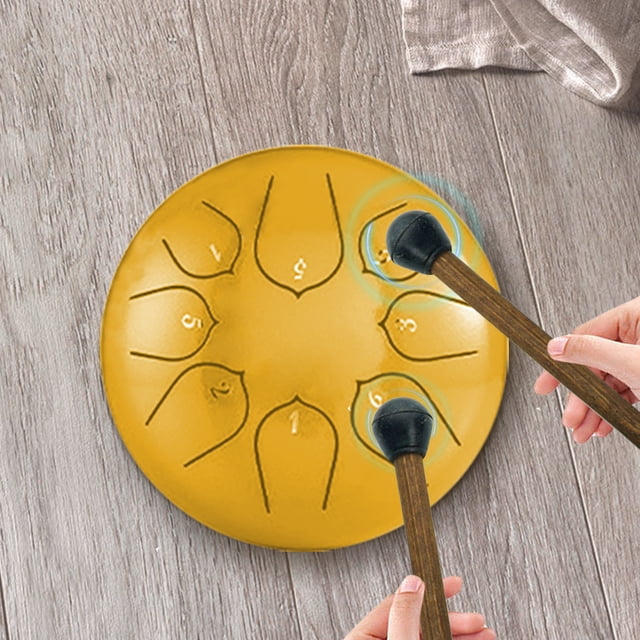 Instrumento De Percusión Tambor de lengua de acero Handpan Drum 6 pulgadas 8 notas con bolsa de almacenamiento para niños adultos