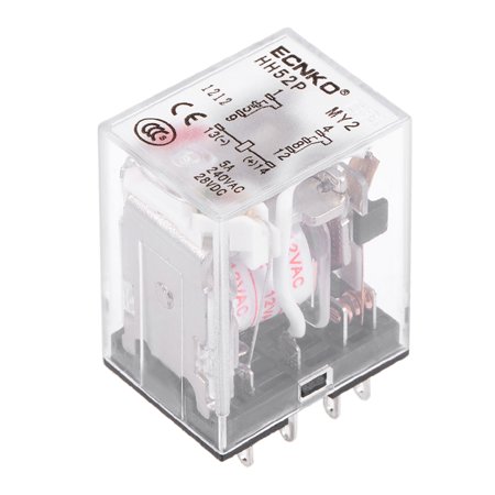 12v Ac Dpdt Relay - HH52P AC 12V Coil DPDT 8 Pins Electromagnetic Power Relay Red LED Light