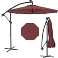 thumbnail image 1 of EastVita 10FT Offset Umbrella with Cross Base with 360-degree and Rotation Infinite Tilt for Deck Pool Garden BackyardWine Red, 1 of 7