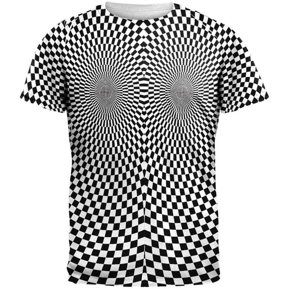 Hypnotic Breasts Women Funny All Over Adult T-Shirt - Medium